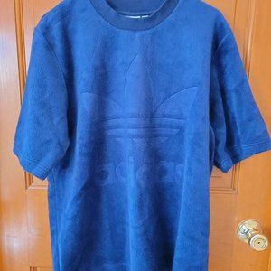 Blue velvet adidas shirt - S